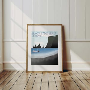 Iceland Travel Art Print - Black Sand Beach, Wall Art, Wall Decor, Europe Art, Traveler Gift, Travel Memories, Travel Decor, Home Decor