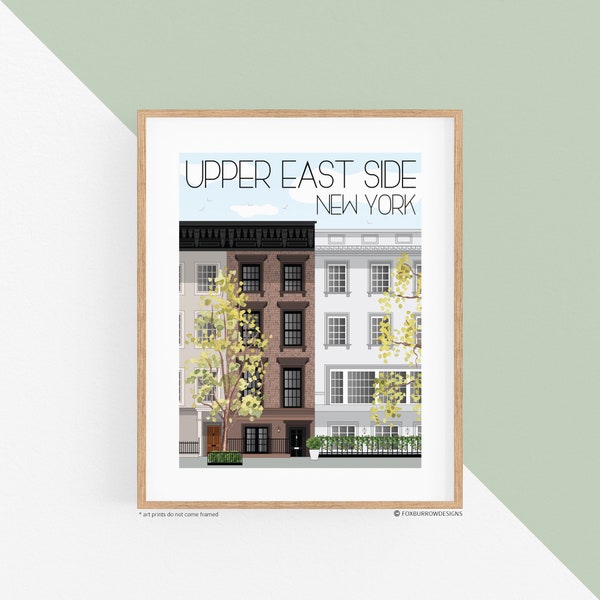 New York Travel Art Print - Upper East Side, Wall Art, Wall Decor, USA Art, Traveler Gift, Manhattan Art, City Landmarks, New York City