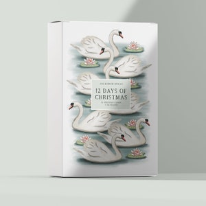 Caja de tarjetas navideñas de 12 días, tarjetas navideñas, tarjetas de felicitación navideñas, idea de regalo, oficina en casa, papelería