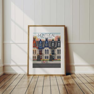 Montreal Travel Art Print - Townhouses, Wall Art, Wall Decor, USA Art, Traveler Gift, Home Decor, Canada Art