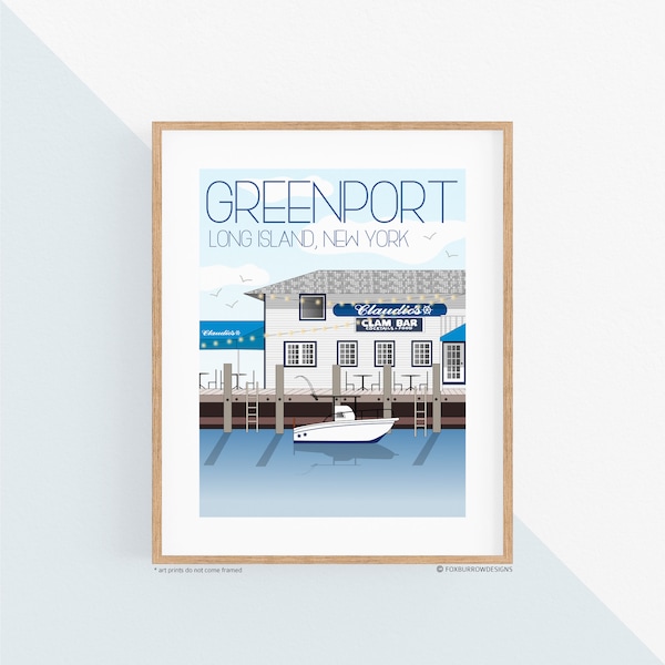 Greenport, Long Island Travel Art Print, Wall Decor, Coastal Art, Long Island Decor