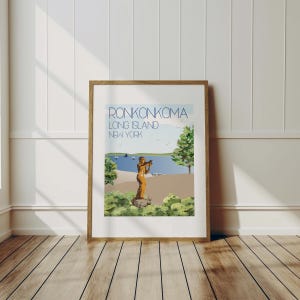 Ronkonkoma Long Island Travel Art Print, Wall Decor, Coastal Art, Long Island Decor, Lady of the Lake, Lake Ronkonkoma