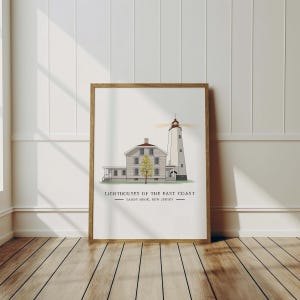 Sandy Hook, Faros de la Costa Este, Impresión de Arte, Decoración de Pared, Decoración Costera del Hogar, Náutica, Marítima