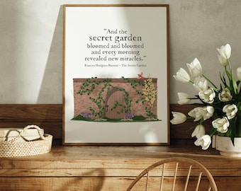 The Secret Garden, Literary Women Art Print, Wall Decor, Book Lover Gift, Home Decor, Frances Hodgson Burnett