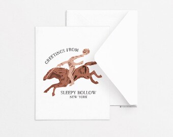 Carte de voeux Sleepy Hollow - Statue de cavalier, Carte de voeux simple, Carte de voeux de tous les jours, Papeterie, Idées cadeaux