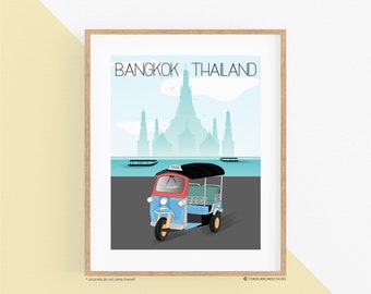 Thailand Travel Art Print - Bangkok, Wall Art, Wall Decor, Southeast Asia Art, Traveler Gift, Travel Memories, Home Decor, Travel Decor