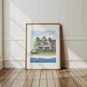 Southampton, Long Island Travel Art Print, Wall Decor, Coastal Art, Long Island Decor