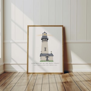 Yaquina Head Light, Lighthouses of the West Coast, Art Print, Wall Decor, Coastal Home Decor, Nautical, Maritime