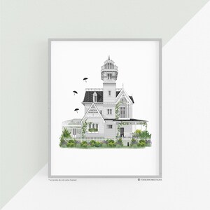 The Owens' House, Fiction Inspired Art Print, Wall Decor, Holiday Art Print, Halloween Wall Decor, Halloween Gift Idea, Customizable