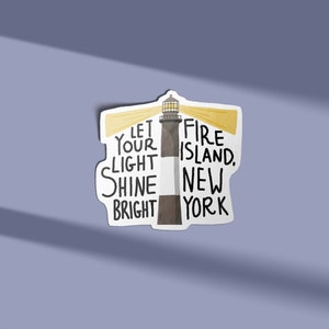 Long Island Fire Island Sticker, 3x3 die cut sticker, Fire Island Lighthouse, Long Island Sticker