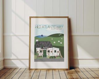 Ireland Travel Art Print - Wild Atlantic Way, Wall Art, Wall Decor, Europe Art, Traveler Gift, Travel Memories, Travel Decor, Home Decor