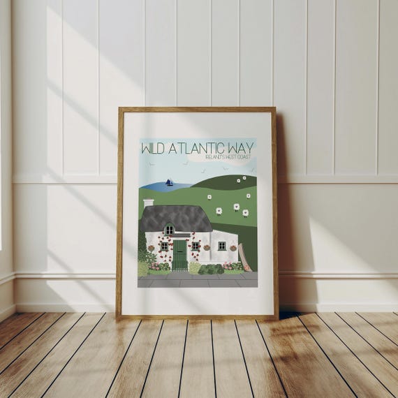 Ireland Travel Art Print - Wild Atlantic Way, Wall Art, Wall Decor, Europe Art, Traveler Gift, Travel Memories, Travel Decor, Home Decor