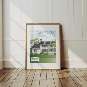 Bay Shore, Long Island Travel Art Print, Wall Decor, Coastal Art, Long Island Decor