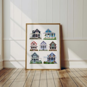 Oak Bluffs Poster - Martha&#39;s Vineyard Art, Art Print, Wall Decor, Gift Idea, New England Art, Massachusetts, Beach Decor, Coastal