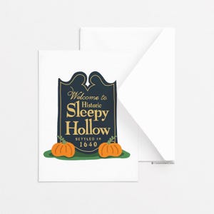 Sleepy Hohl Grußkarte - Willkommensschild, Einzel Grußkarte, Grußkarte für jeden Tag, Briefpapier, Geschenkidee