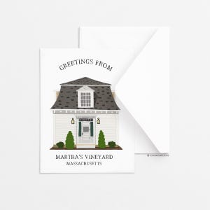 Carte de voeux Martha's Vineyard Library, Carte de voeux unique, Carte de voeux de tous les jours, Papeterie, Idées cadeaux, Côtier, Nautique