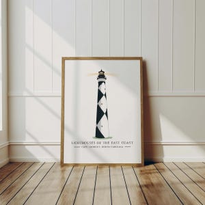 Cape Lookout, Lighthouses of the East Coast, Art Print, Wall Decor, Coastal Home Decor, Nautical, Maritime