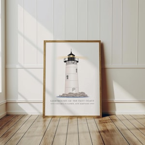 Puerto de Portsmouth, Faros de la Costa Este, Impresión de Arte, Decoración de Paredes, Decoración Costera del Hogar, Náutica, Marítima