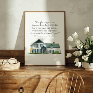 Anne of Green Gables, Literary Women Art Print, Wall Decor, Book Lover Gift, Home Decor, L.M. Montgomery