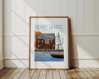 Salem Travel Art Print - Derby Wharf, Wall Art, Wall Decor, USA Art, Traveler Gift, Travel Memories, Travel Decor, Massachusetts, Salem