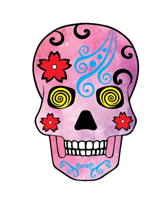 Men S Women S Sugar Skull Day Of The Dead Skull Tattoo Etsy