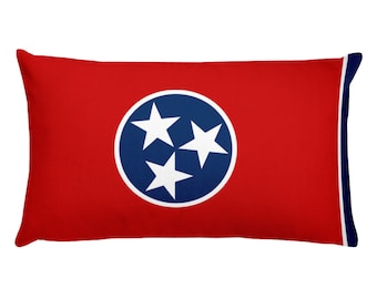 Tennessee State Flag Throw Pillow – Red, White & Blue Home Decor Accent Pillow