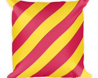 Nautical Signal Flag Y Throw Pillow, Yankee Maritime Decor, 18x18 Square Cushion, Colorful Sailing Gift for Boaters and Coastal Homes