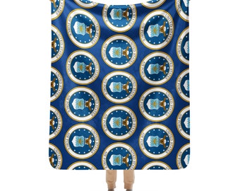 Luchtmacht Sherpa deken 50x60, militaire geïnspireerde plaid, zachte fleece bankdeken, patriottisch cadeau voor luchtmachtpersoneel en veteranen, woondecoratie