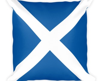 Nautical Signal Flag M Pillow, Blue White Mike Maritime Decor, 18x18 Square Throw Cushion, Coastal Home Accent, Sailor and Boater Gift