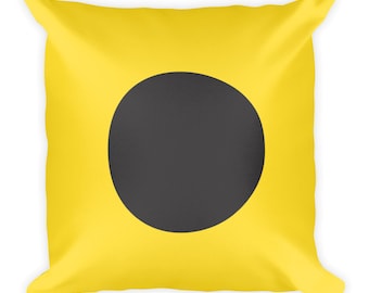 Nautical Signal Flag I Pillow, Yellow Black India Maritime Decor, 18x18 Square Throw Cushion, Coastal Home Accent, Sailor Boater Gift