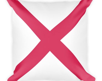 Nautical Signal Flag V Pillow, Red White Victor Maritime Decor, 18x18 Square Throw Cushion, Coastal Home Accent, Sailor Boater Gift