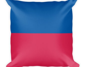 Nautical Signal Flag E Pillow, Blue Red Echo Maritime Decor, 18x18 Square Throw Cushion, Coastal Home Accent, Sailor and Boater Gift