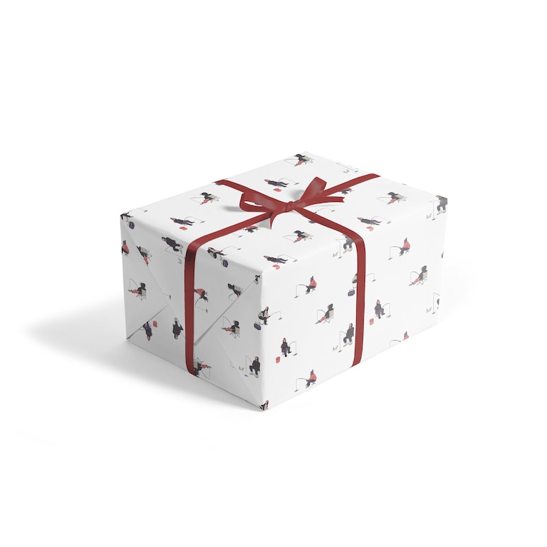 Ice Fishing Wrapping paper winter and holidays gift wrap
