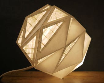 White lamp, paper lamp, table lamp, bedside lamp, craft lamp, natural paper lamp, reading lamp, designer lamp