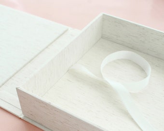 Modern Linen Flipbox; a handmade Keepsake Storage Box