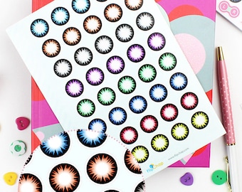 Classic Circle Lens Design Stickers, planner sticker, calendar sticker, notebook sticker, colorful sticker, circle lens user, flipchap