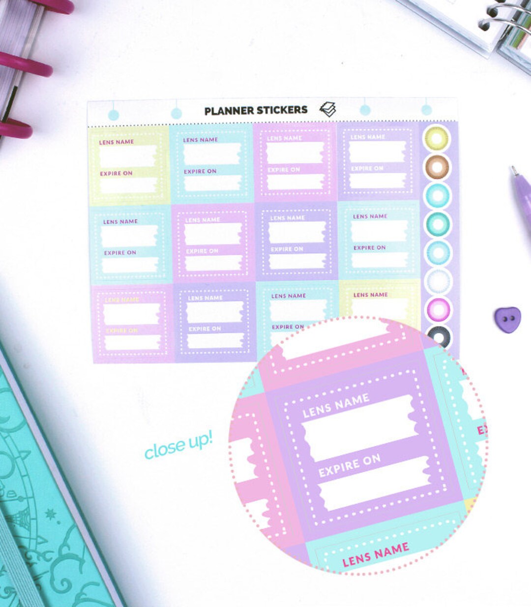 Color Contacts Expiration Reminder Stickers Expired Contacts Etsy