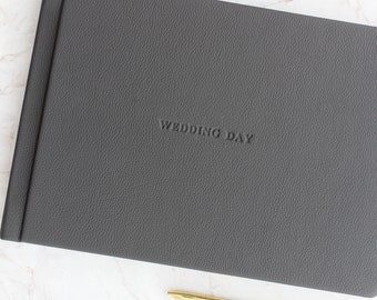 Leatherette Wedding Guest Book: Ebony Debossed Hardcover