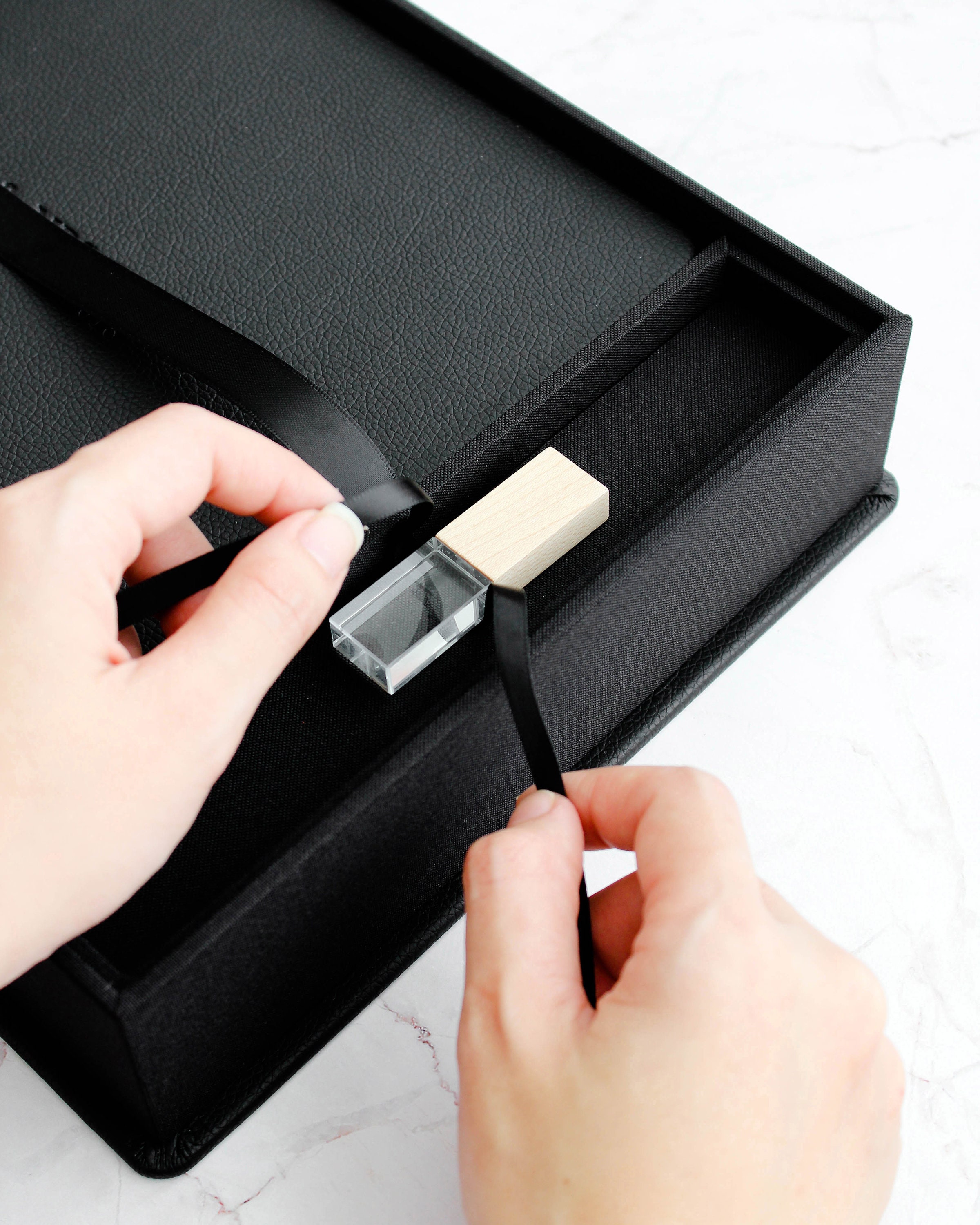 Wedding Album Storage Box Leatherette USB Compartment Etsy