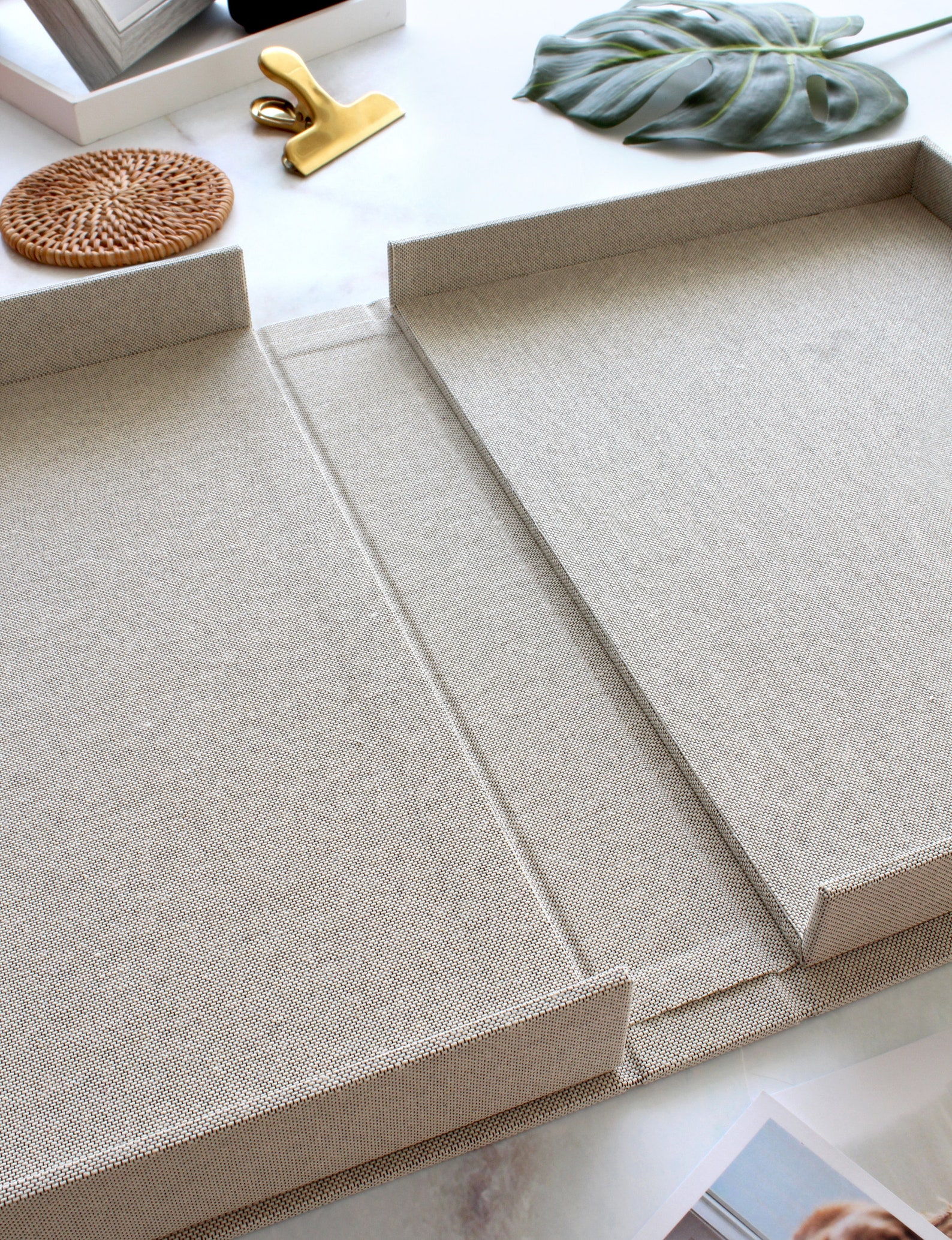 Clamshell Linen Box a Handmade Keepsake Storage Box for Photo Etsy