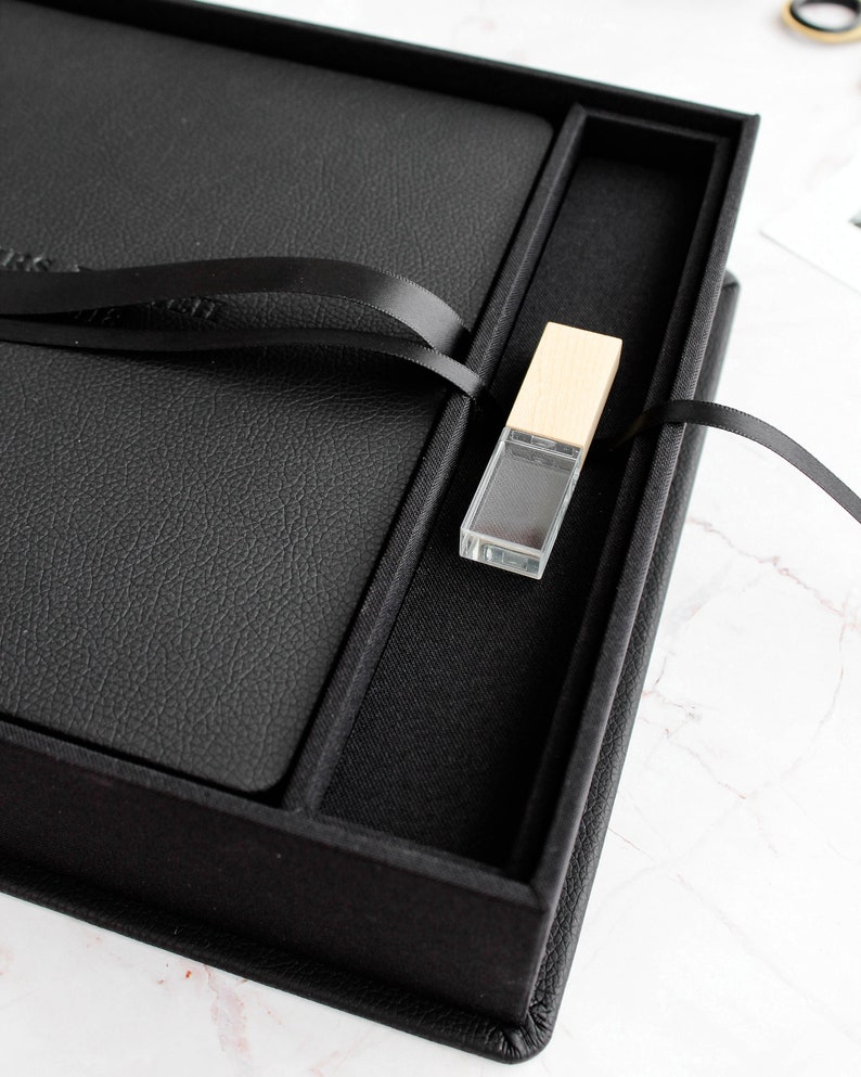Wedding Album Storage Box Leatherette USB Compartment | Etsy