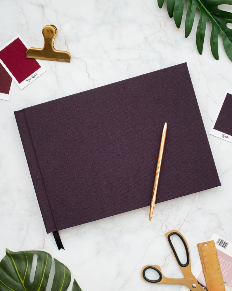 Wedding Linen Guest Book Landscape Horizontal Wedding Book Etsy