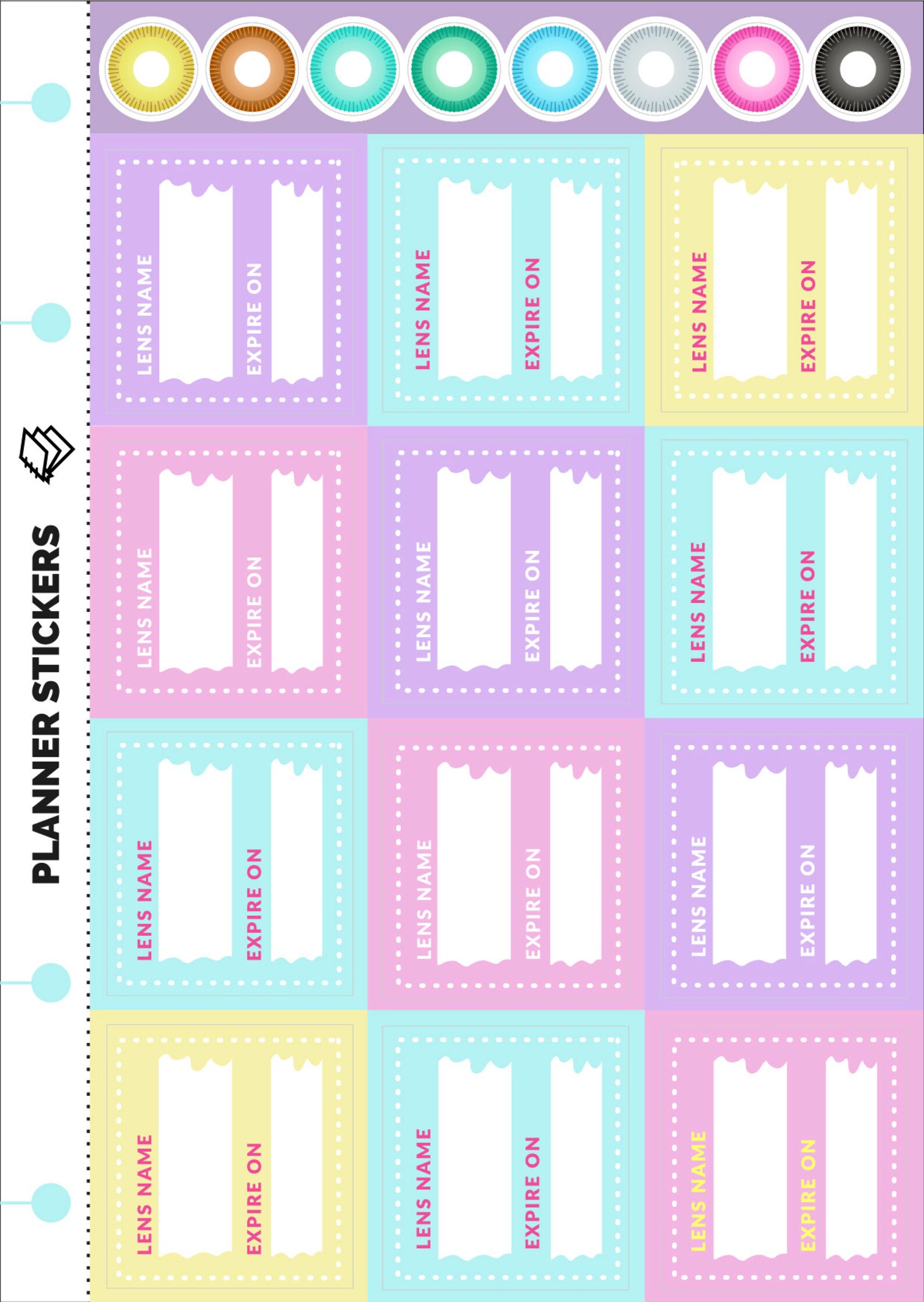 Color Contacts Expiration Reminder Stickers Expired Contacts Etsy