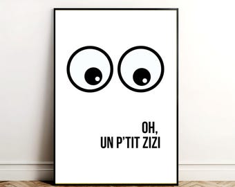 Toilet humor poster - Oh, a little willy! - Printable poster for toilet wall decoration