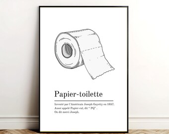 Toilet humor poster - Definition of toilet paper - Printable poster for toilet wall decoration