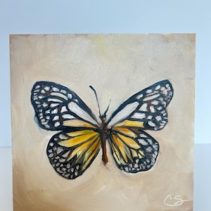 Butterfly - 6&quot;x 6&quot; original oil painting of a butterfly