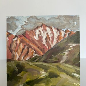 Boundary Peak Oil Painting: Nevada Landscape Art (6&quot;x6&quot;)