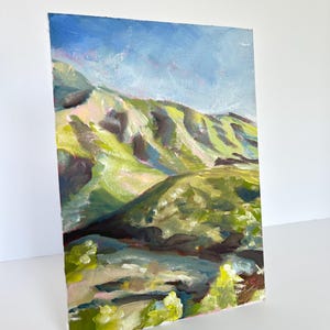 Peaks and Trails - 5&quot; x 7&quot; original oil painting of a mountain scene