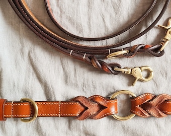 Leder Hunde Halsband Leder Manchester Cognac