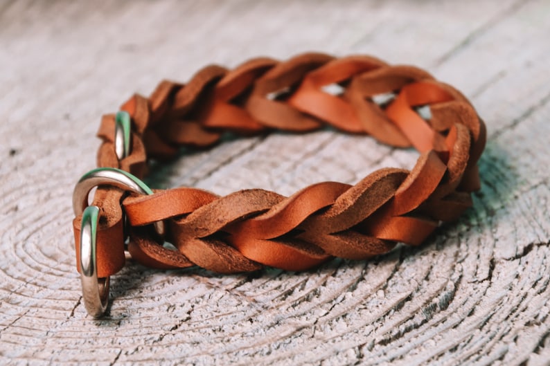 Lederhalsband Leder Halsband Hund Zugstopp Pine Etsy